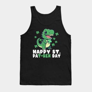 Happy St PaT-Rex Dinosaur Saint Patrick's Day For Boys Girls Tank Top